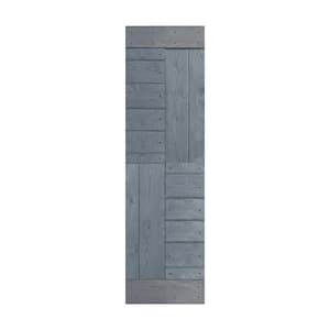 S Series 24 in. x 84 in. Dark Gray Finished DIY Solid Wood Sliding Barn Door Slab - Hardware Kit Not Included