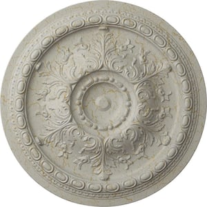 2-7/8 in. x 38-3/8 in. x 38-3/8 in. Polyurethane Oslo Ceiling Moulding, Pot of Cream Crackle
