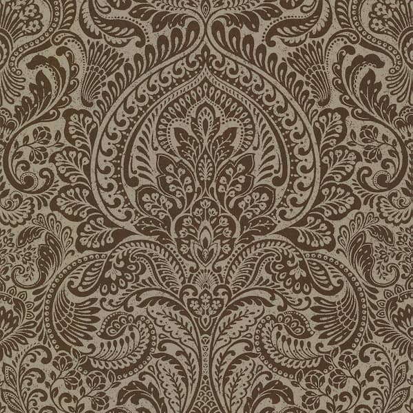 A-Street Prints Artemis Bronze Floral Damask Wallpaper Sample