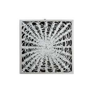 Large Square Modern Black and White Abstract Shadow Box Wall Art