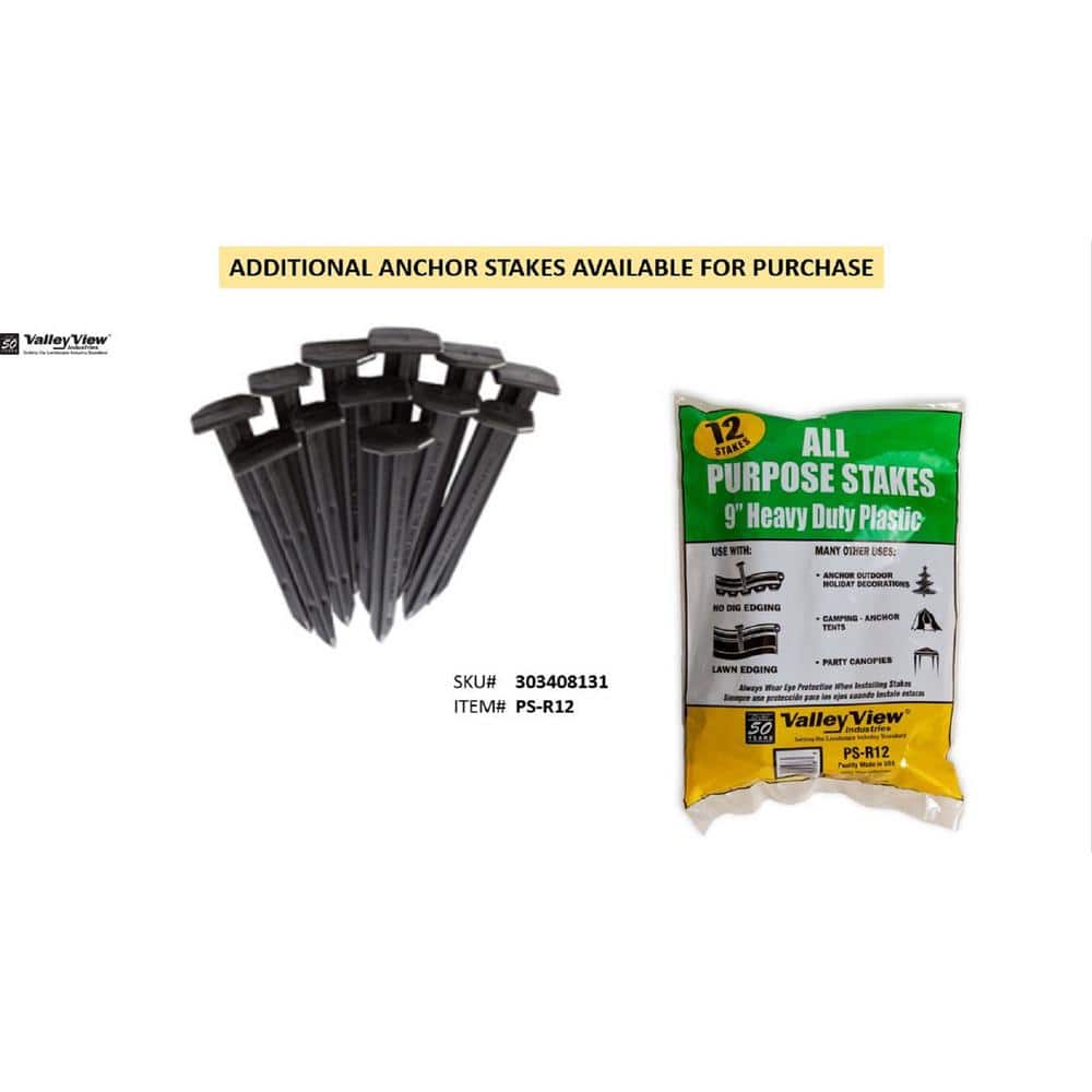 Black Vinyl 48 ft. Diamond Lok Paver Edging with Heavy Duty Anchor Stakes