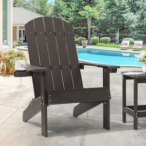 Recycled Plastic Coffee Weather Resistant Outdoor Adirondack Chair Single Seat (Set of 1)