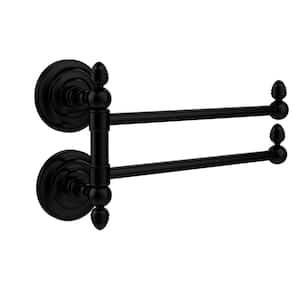 Que New Collection 2 Swing Arm Towel Rail in Matte Black