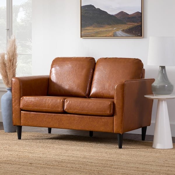 2 seater faux leather tub sofa