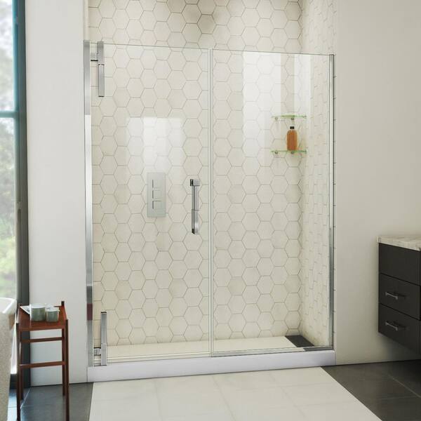 DreamLine Ascend 59-1/2 in. W x 72 in. H Pivot Frameless Shower Door in Chrome