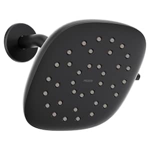 Verso Square 8-Spray Patterns with 1.75 GPM 6 in. Wall Mount Fixed Shower Head in Matte Black