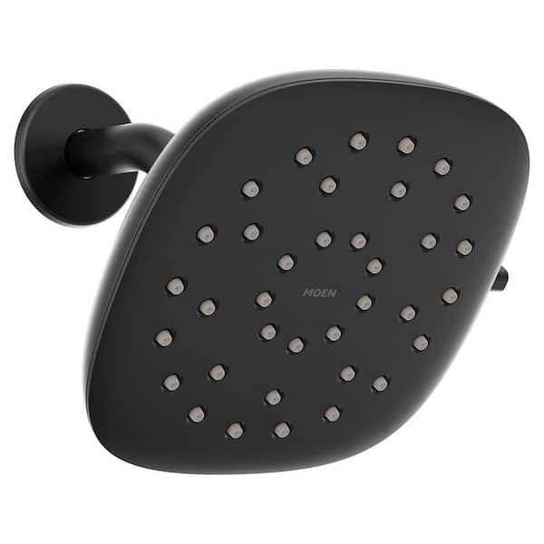 MOEN Verso Square 8-Spray Patterns with 1.75 GPM 6 in. Wall Mount Fixed Shower Head in Matte Black