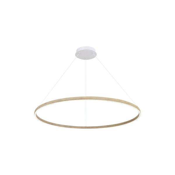 Golden Lighting - Veritas 1-Light Dimmable Integrated LED Walnut Chandelier for Bedroom, Dining, Foyer, Hall, Kitchen, Living