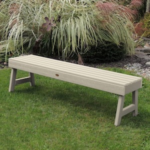 Weatherly 60 in. 2-Person WhitewashRecycled Plastic Outdoor Picnic Bench