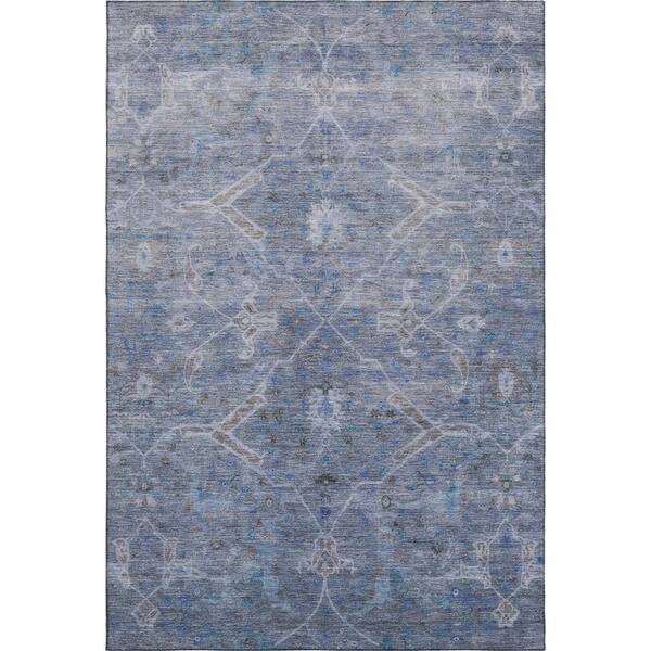 Mayfield Premium Machine Washable Abstract AMF2298 Blue 10 ft. x 14 ft. Area Rug