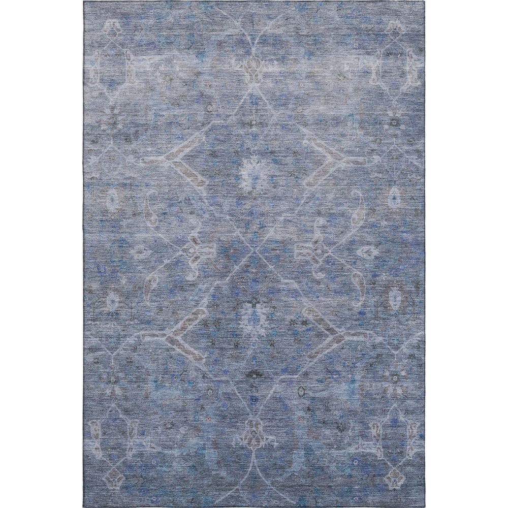 Mayfield Premium Machine Washable Abstract AMF2298 Blue 3 ft. x 5 ft. Area Rug price history on PriceWatchPro