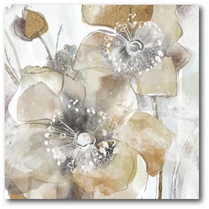30 in. x 30 in. "Taupe Spring Poppy I" Canvas Wall Art