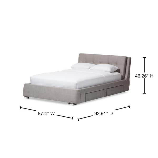 Baxton Studio Camile Gray King Upholstered Bed 28862 7119 HD The