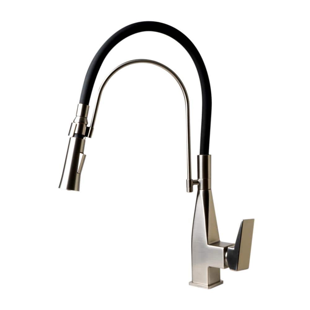 Brushed Nickel Pull-Down Kitchen Faucet with Spray