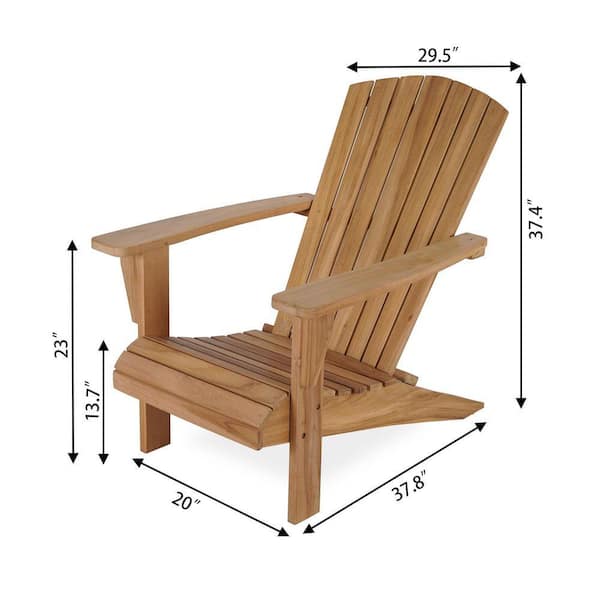 Teak Wood Adirondack Chair, Patio Seating Wooden Chair, Weather
