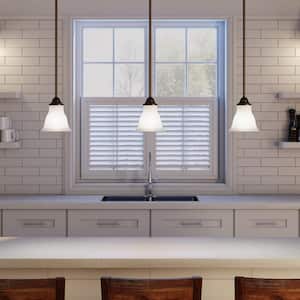 Trinity 1-Light Antique Bronze Mini Pendant with Etched Glass
