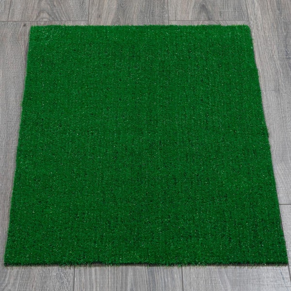 Ottomanson Garden Grass Collection 2 ft. x 3 ft. Green Artificial