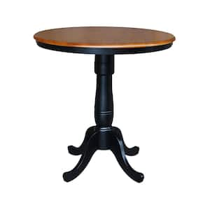 Black and Cherry Solid Wood Counter Table