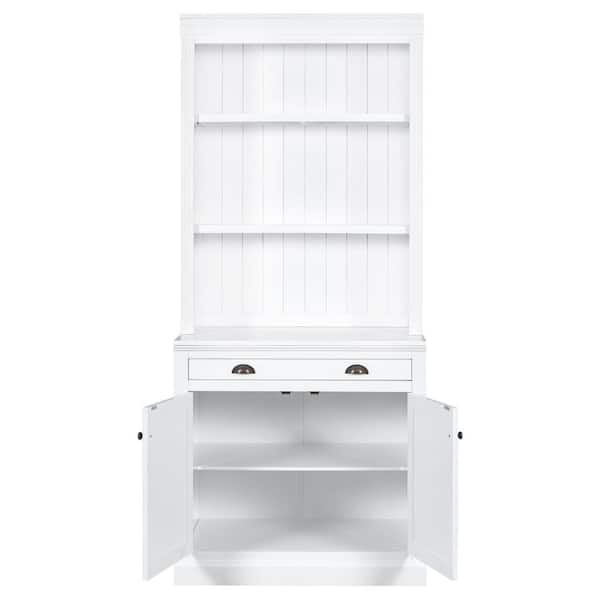 Harper & Bright Designs 83.4 in. Tall White Wood Accent Standard
