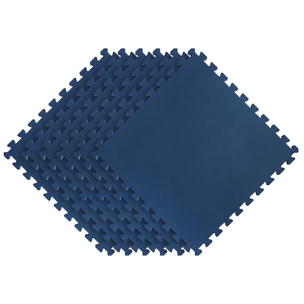 Norsk Bohemian Reversible Interlocking Foam Blue 24.8 in. x 24.8 in. x 0.47 in. Floor Tiles (6 Pack) (24 Sq. ft.)