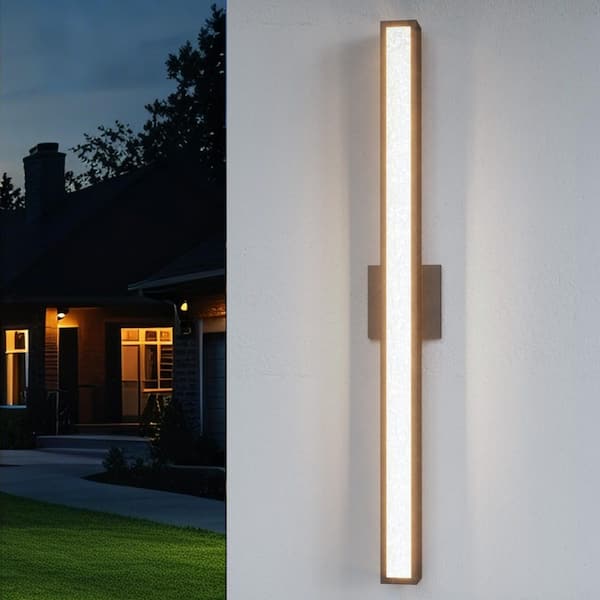 36 in. Black Modern Dimmable LED Hardwired Outdoor Metal Exterior Garage Porch Wall Lights Sconces Lighting Fixtures