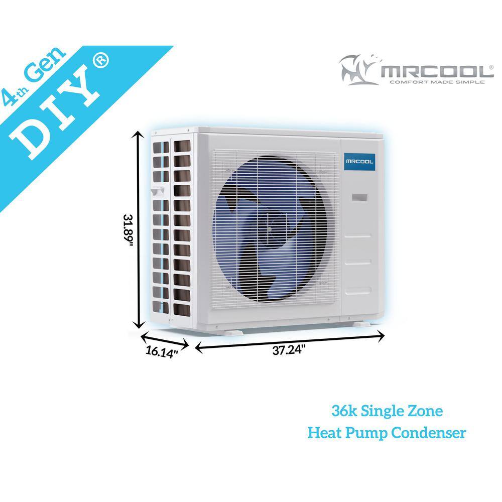 3 Ton White Ductless Mini-Split Heat Pump with Remote
