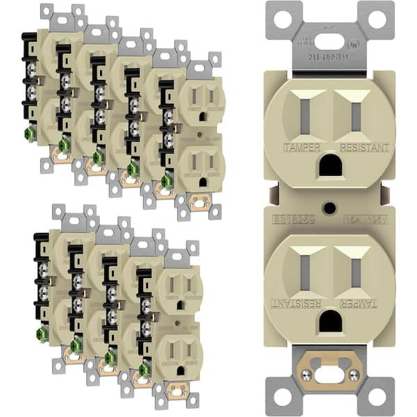 Commercial Electric Smart 15 Amp 120-Volt Tamper Resistant White Duplex  Outlet Powered by Hubspace (1-pack) HPKA315CWB - The Home Depot