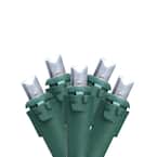 Cool White LED Wide Angle Christmas Lights - Green Wire (Set of 100)