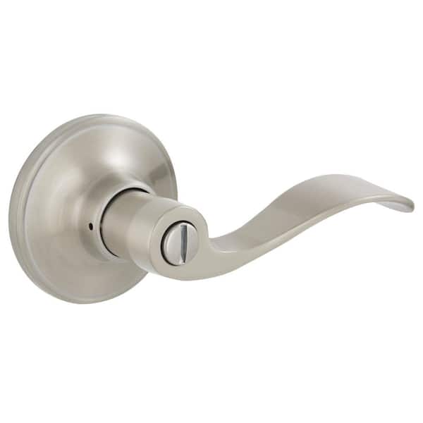 Schlage Accent Satin Nickel Privacy Bed/Bath Door Handle F40 V ACC 619 -  The Home Depot
