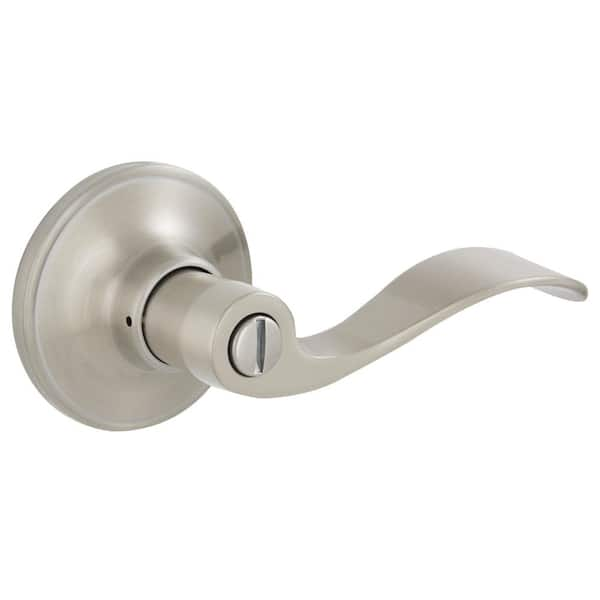 ESSENTIALS by Schlage Millstreet Satin Nickel Privacy Bed/Bath Door Handle