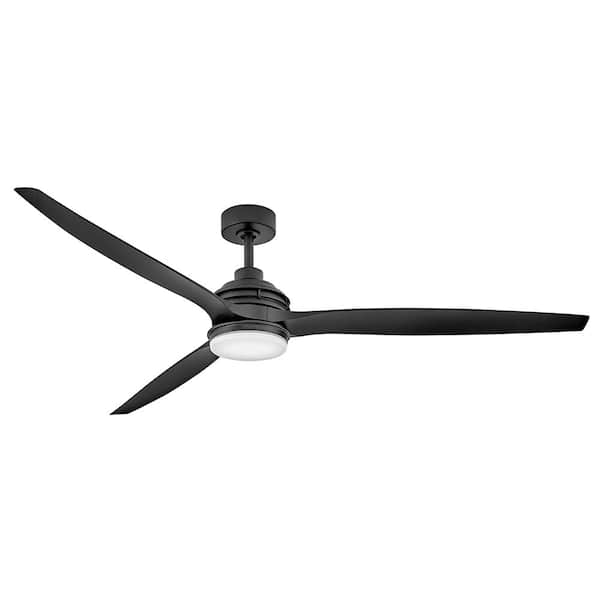 Artiste 72.0 in. Indoor/Outdoor Integrated LED Matte Black Ceiling Fan with Remote Control