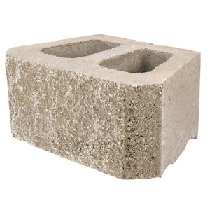 Regal Stone Pro Rock Face 8 in. H x 18 in. W x 12 in. L Pewter Beveled Concrete Retaining Wall Block