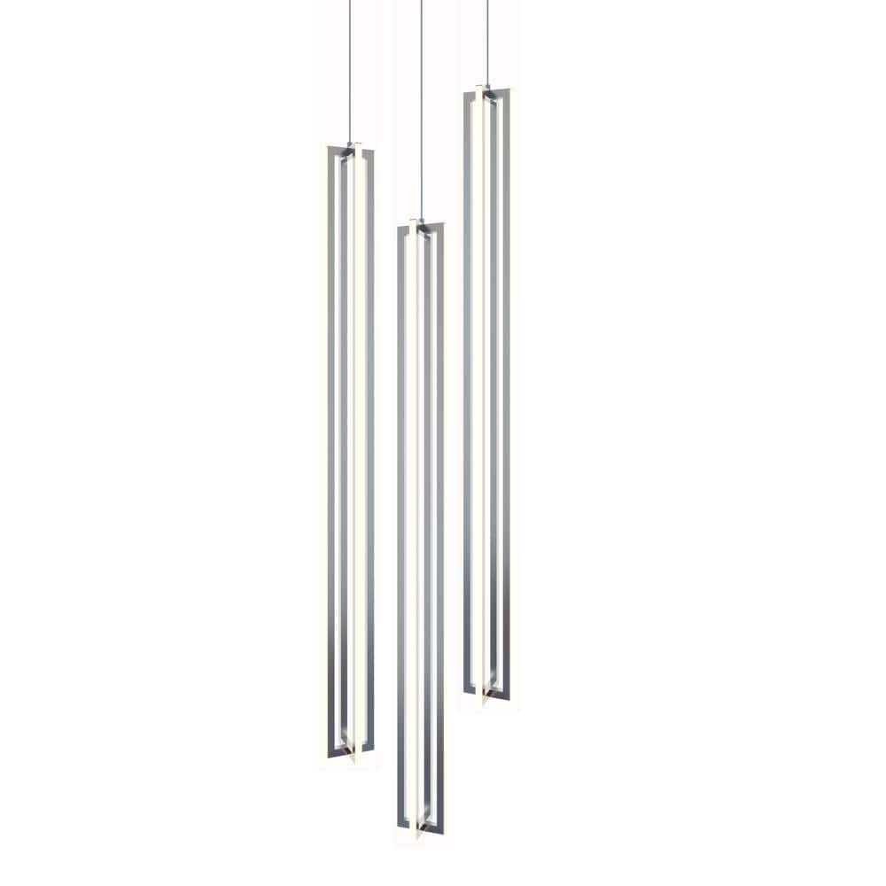 Cass Satin Nickel 3-Light LED Pendant
