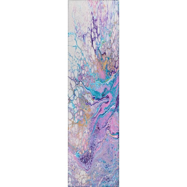 Addison Rugs Copeland Lavender 2 ft. 3 in. x 7 ft. 6 in. Abstract Runner Rug