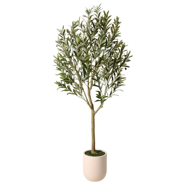 DR.Planzen 6ft.Artificial Olive Tree Tall Faux Silk Plant for Home ...
