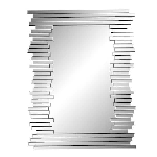 KOHROS 31 in. W x 40 in. H Rectangle Framed Silver Mirror