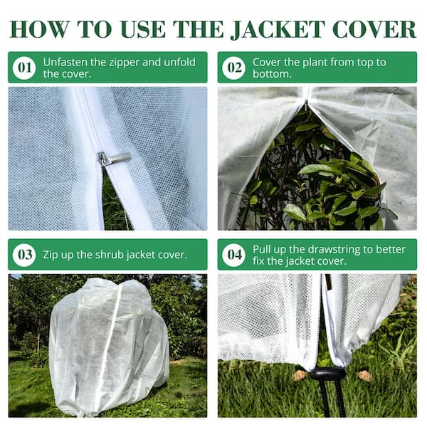 Agfabric 84 in. x 84 in. Shrub Jacket Rectangle Plant Cover with