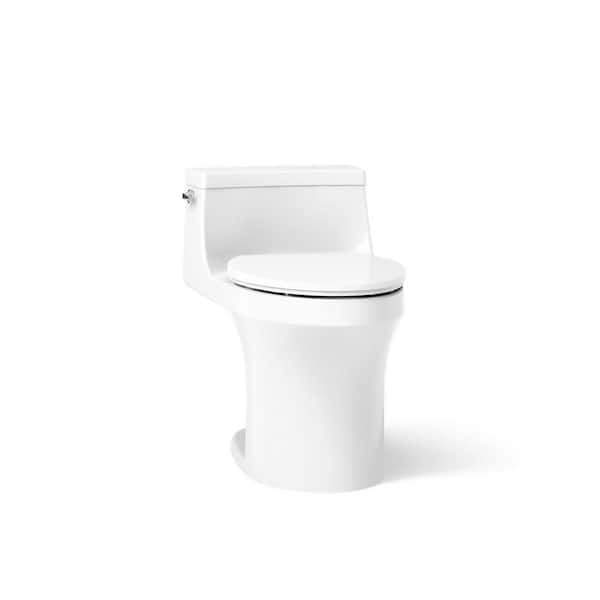 San Souci 12 in. Rough In 1-Piece 1.28 GPF Single Flush Elongated Toilet in White Seat Included