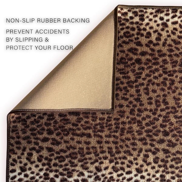Leopard Brown 31 in. W x 18 ft. L Runner Rug/Stair Runner 46.8 sq. ft.