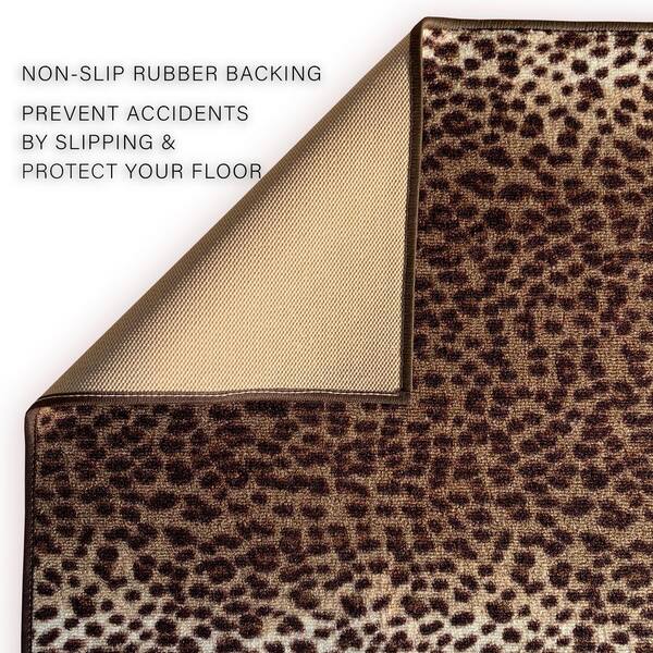 Leopard Brown 31 in. W x 7 ft. L Runner Rug/Stair Runner 18.2 sq. ft.