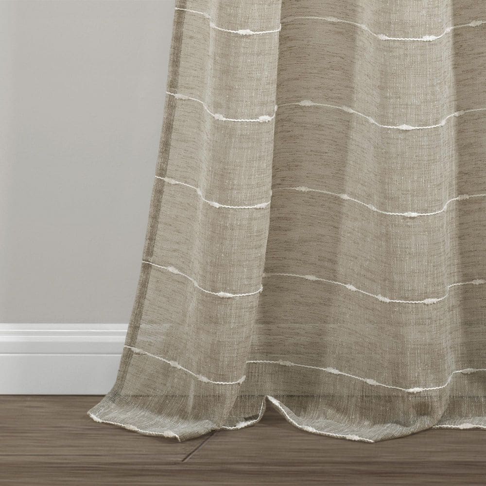 Neutral Sheer Polyester Grommet Window Panels, 38"W x 95"L
