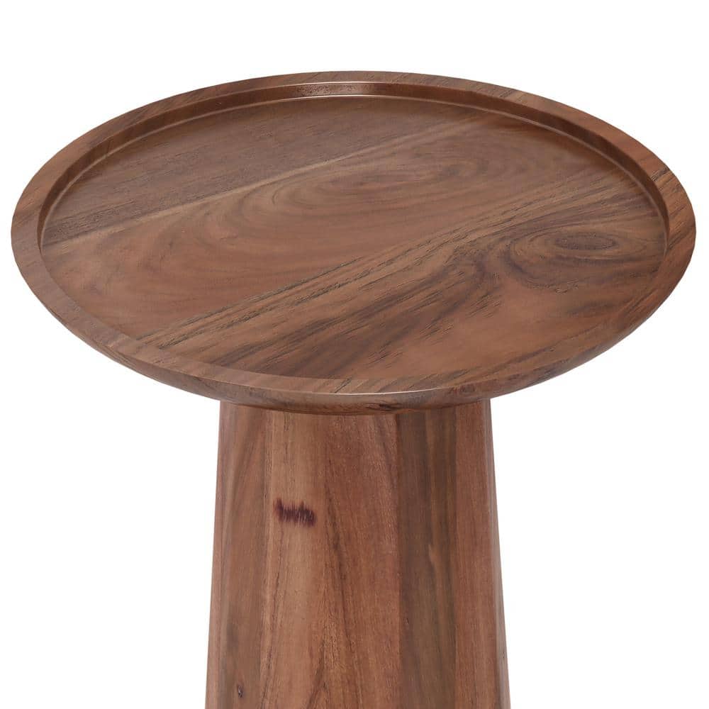 Dayton 13'' Round Light Cognac Solid Acacia Wood Accent Table