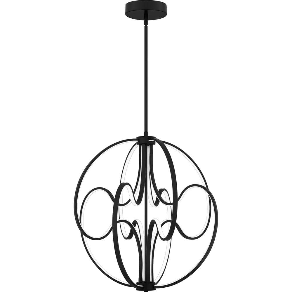 Clairon Matte Black LED Globe Pendant Light