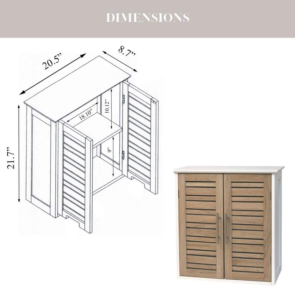 Stockholm Oak-Colored Wall Mounted Bathroom Cabinet