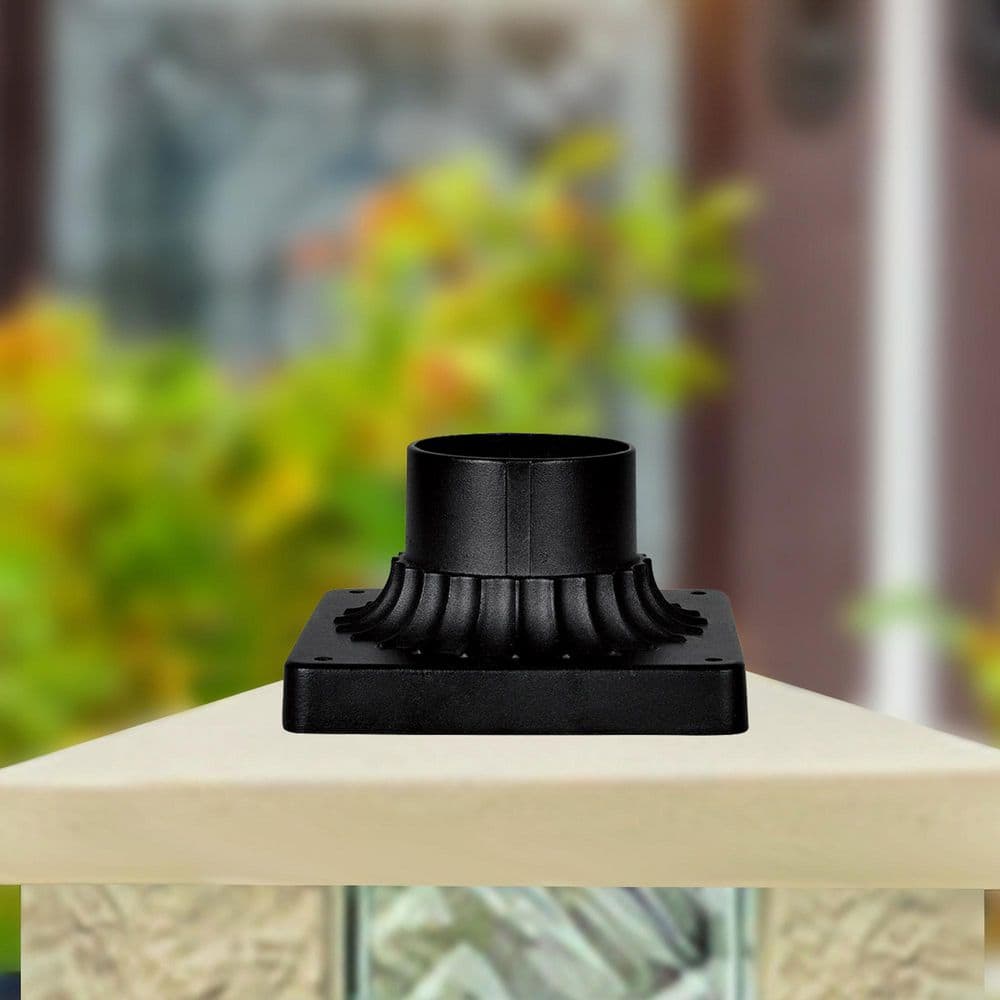 Granville Black Metal Pier Mount Lamp Base