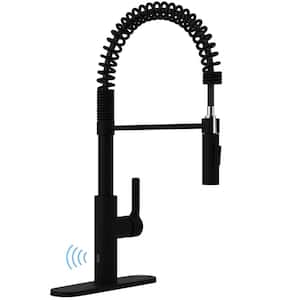 Ola Hands Free Touchless 1-Handle Pull-Down Sprayer Kitchen Faucet with Motion Sense and Fan Sprayer in Matte Black