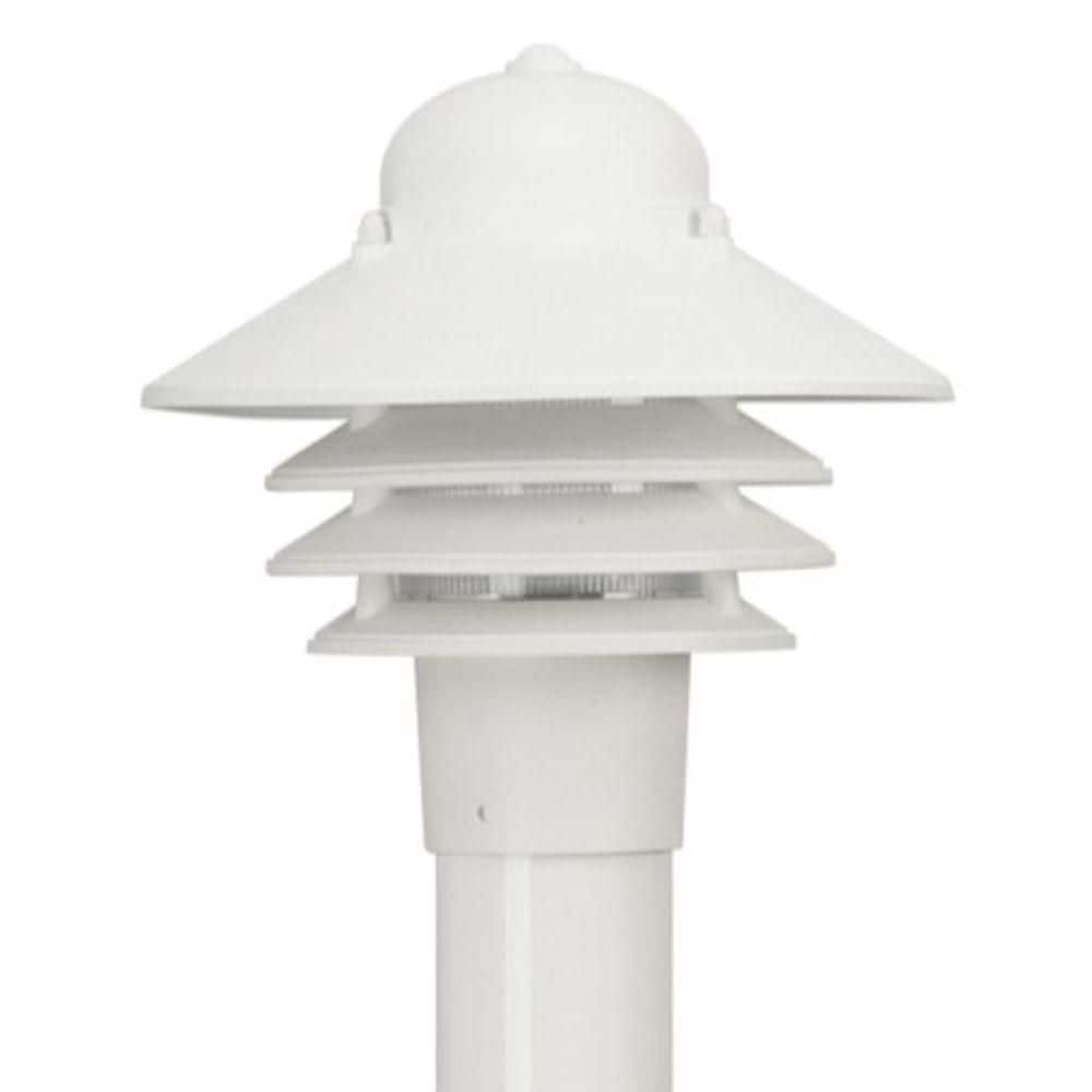 Nautical 1-Light White Hardwired Weather Resistant Plastic Outdoor Post Light with 3000K LED Bulb and Clear Diffuser price history on PriceWatchPro