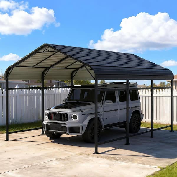 10 ft. W x 15 ft. D Metal Carport, Galvanized Steel Car Canopy and Shelter