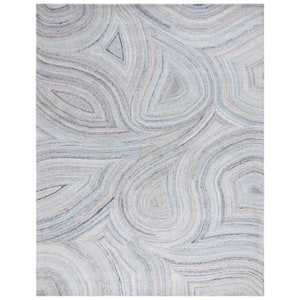 Abstract Beige/Blue 8 ft. x 10 ft. Abstract Eclectic Area Rug