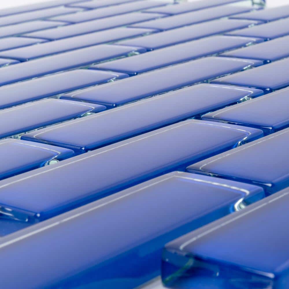 Cobalt Blue Polished Glass Mosaic Tile for Kitchen and Bathroom